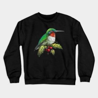 Holiday Bird Ruby Hummingbird Crewneck Sweatshirt